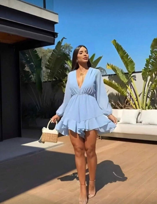 Baby Blue Romper - Madmoizelle Closet