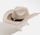 Beige Longhorn Cowboy Hat, full view