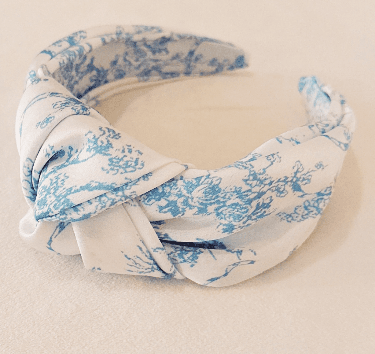 Blue Toile Knot Headband - Madmoizelle Closet