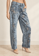 Cecilia Embellished Denim Pants - Madmoizelle Closet