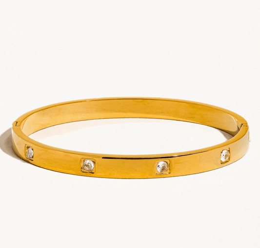 Cica 18K Gold Non - Tarnish Classic Cz Bangle - Madmoizelle Closet