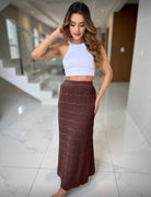 Cocoa Wave Crochet Skirt - Madmoizelle Closet