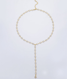 Crystal Drop Lariat Necklace - Madmoizelle Closet