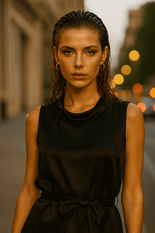 Danielle Sleeveless Top with Slit - Madmoizelle Closet