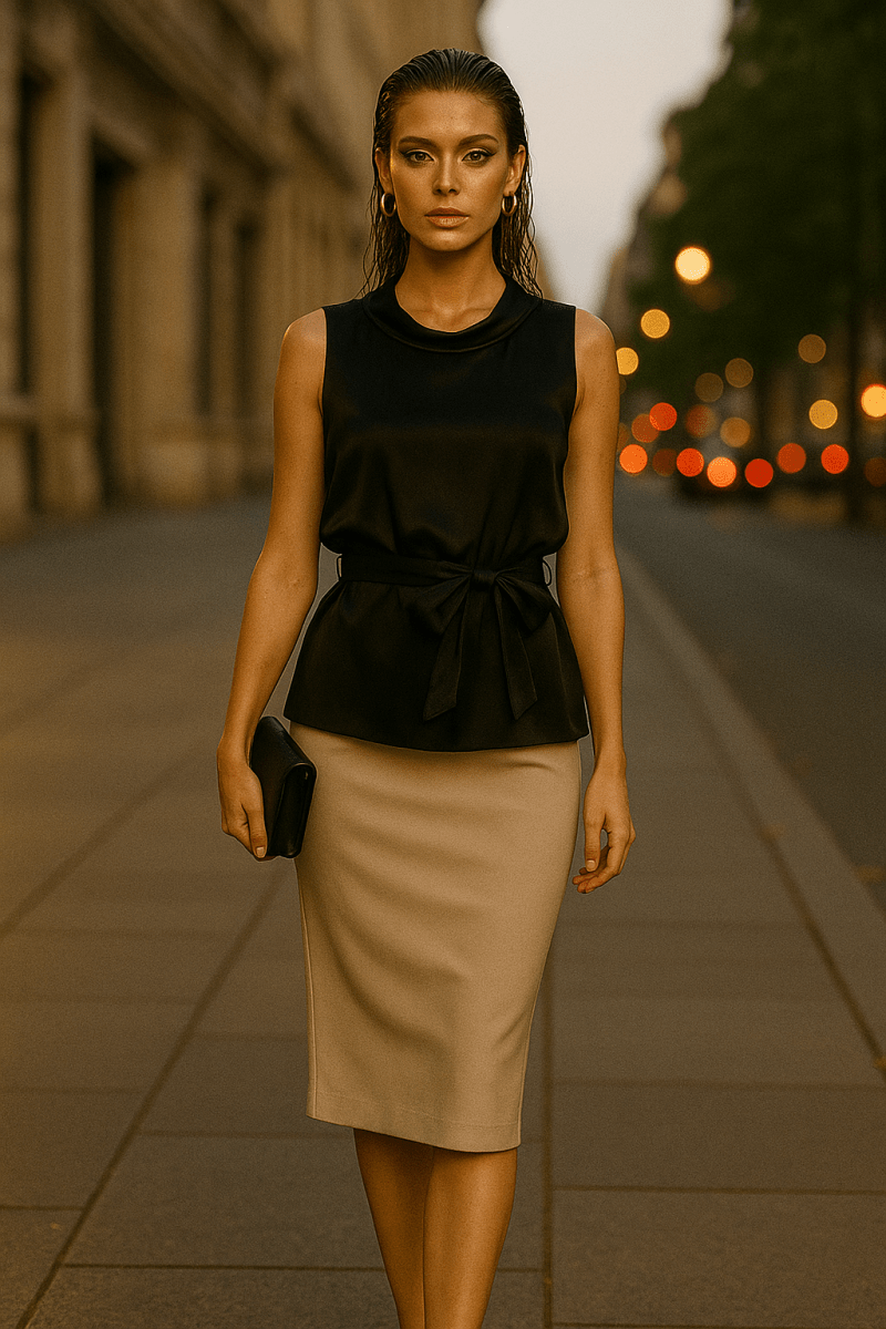 Danielle Sleeveless Top with Slit - Madmoizelle Closet