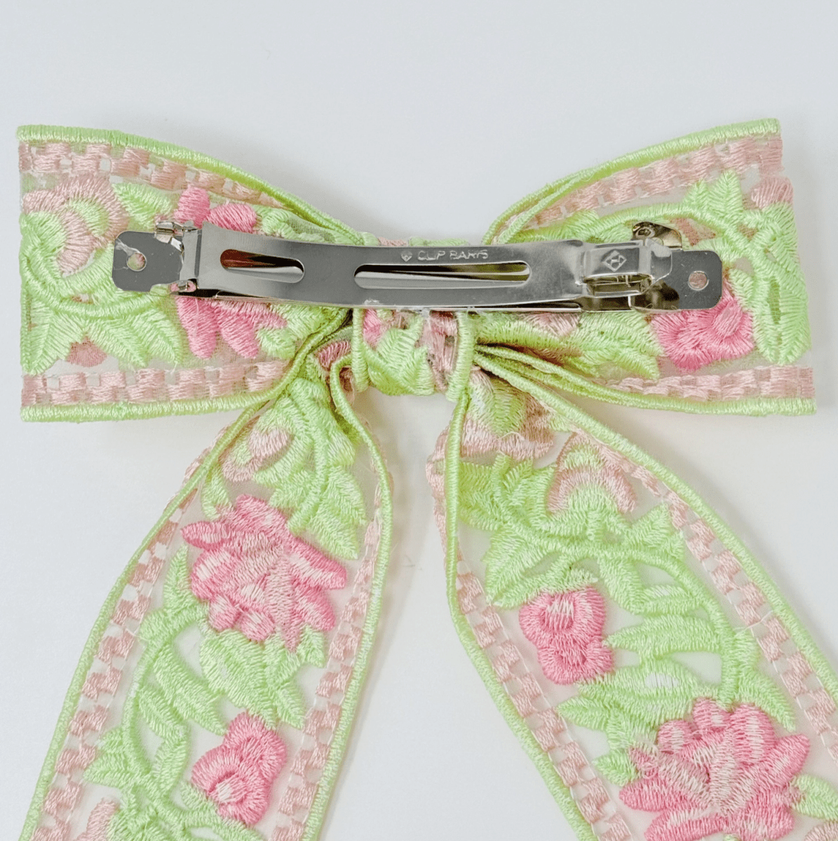 Delicate Embroidered Bow Hair Clip - Madmoizelle Closet