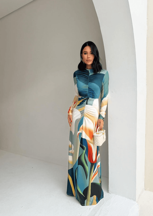 Drape Detail Maxi Dress - Madmoizelle Closet