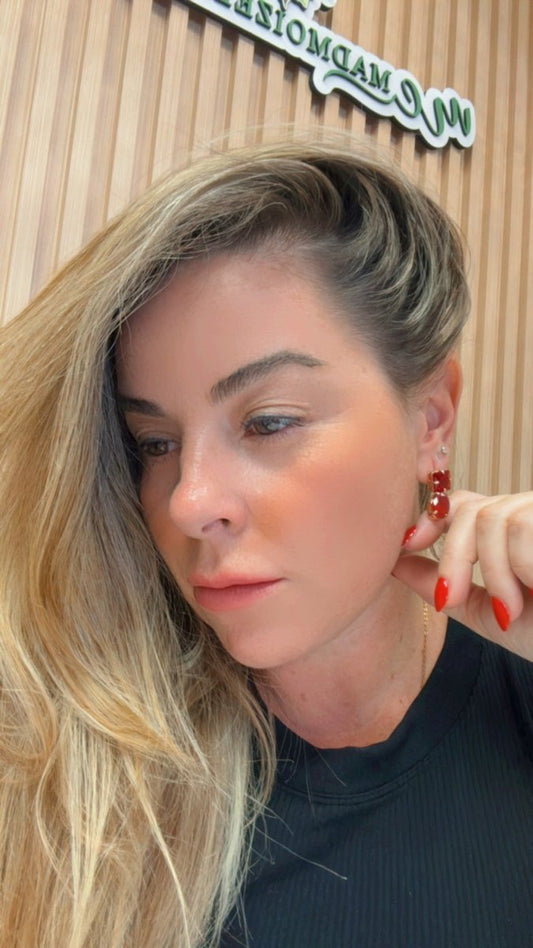 Etiene 18k Gold Filled Cz Colored Teardrop Dangle Earrings - Madmoizelle Closet