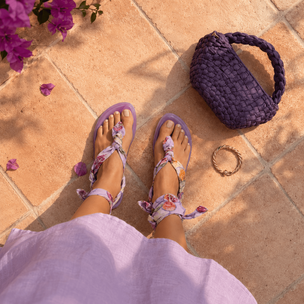 FARM Rio- Jelly Scarf Flat Sandal Purple - Madmoizelle Closet