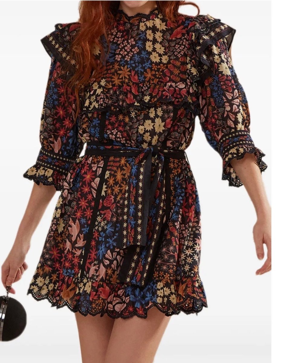 FARM Rio Jujus Garden Ruffled Mini Dress - Madmoizelle Closet