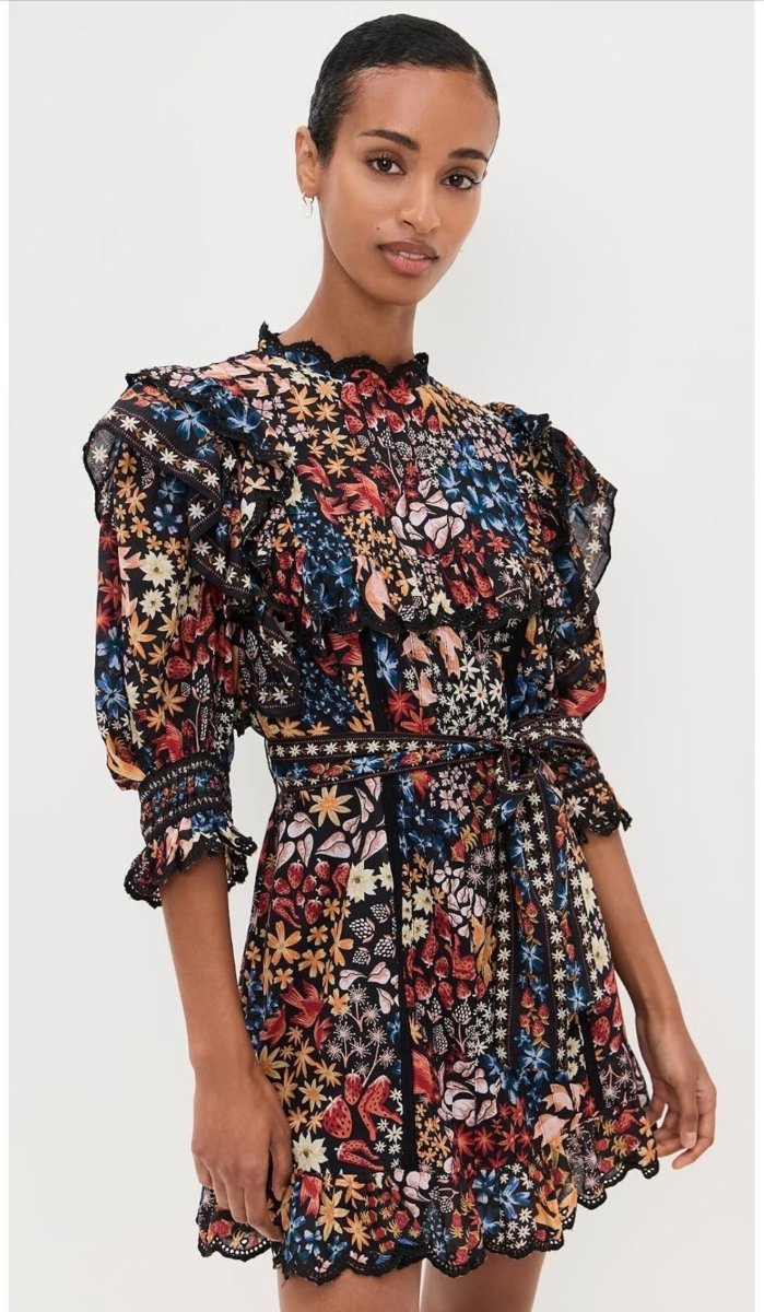 FARM Rio Jujus Garden Ruffled Mini Dress - Madmoizelle Closet
