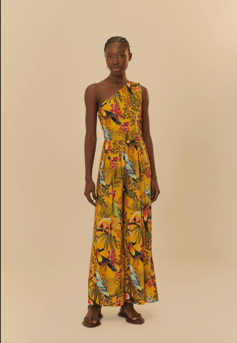 FARM RIO Jungle Print Wide Leg Jumpsuit - Madmoizelle Closet