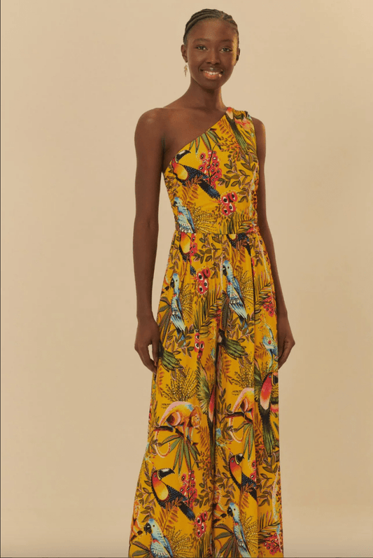 FARM RIO Jungle Print Wide Leg Jumpsuit - Madmoizelle Closet