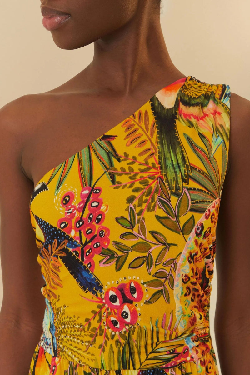 FARM RIO Jungle Print Wide Leg Jumpsuit - Madmoizelle Closet