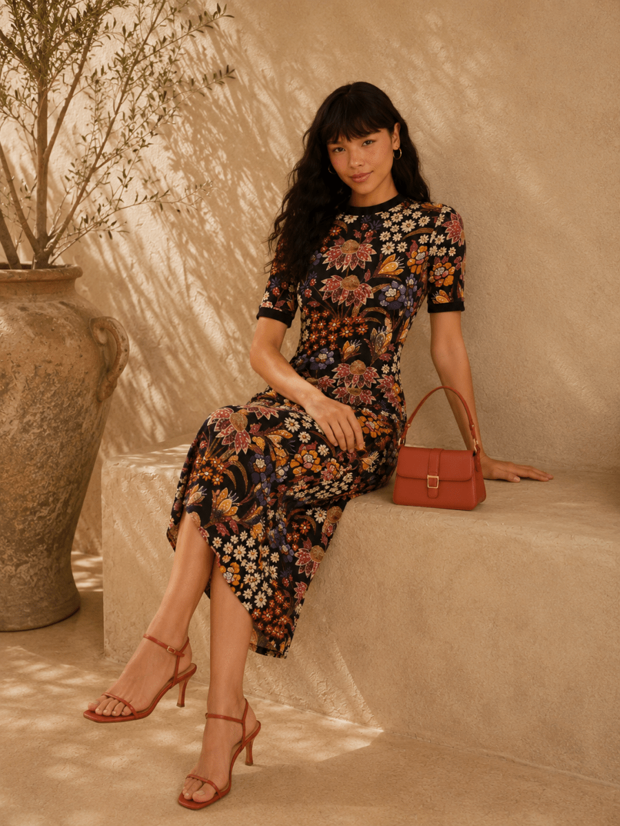 FARM Rio Lili Floral Midi Dress - Madmoizelle Closet