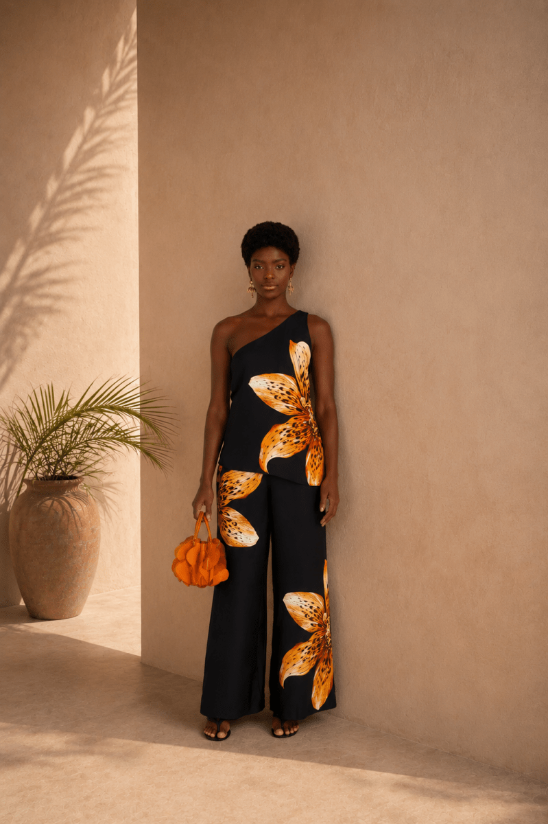 FARM Rio Orchid Leopard Wide-Leg Pants - Madmoizelle Closet