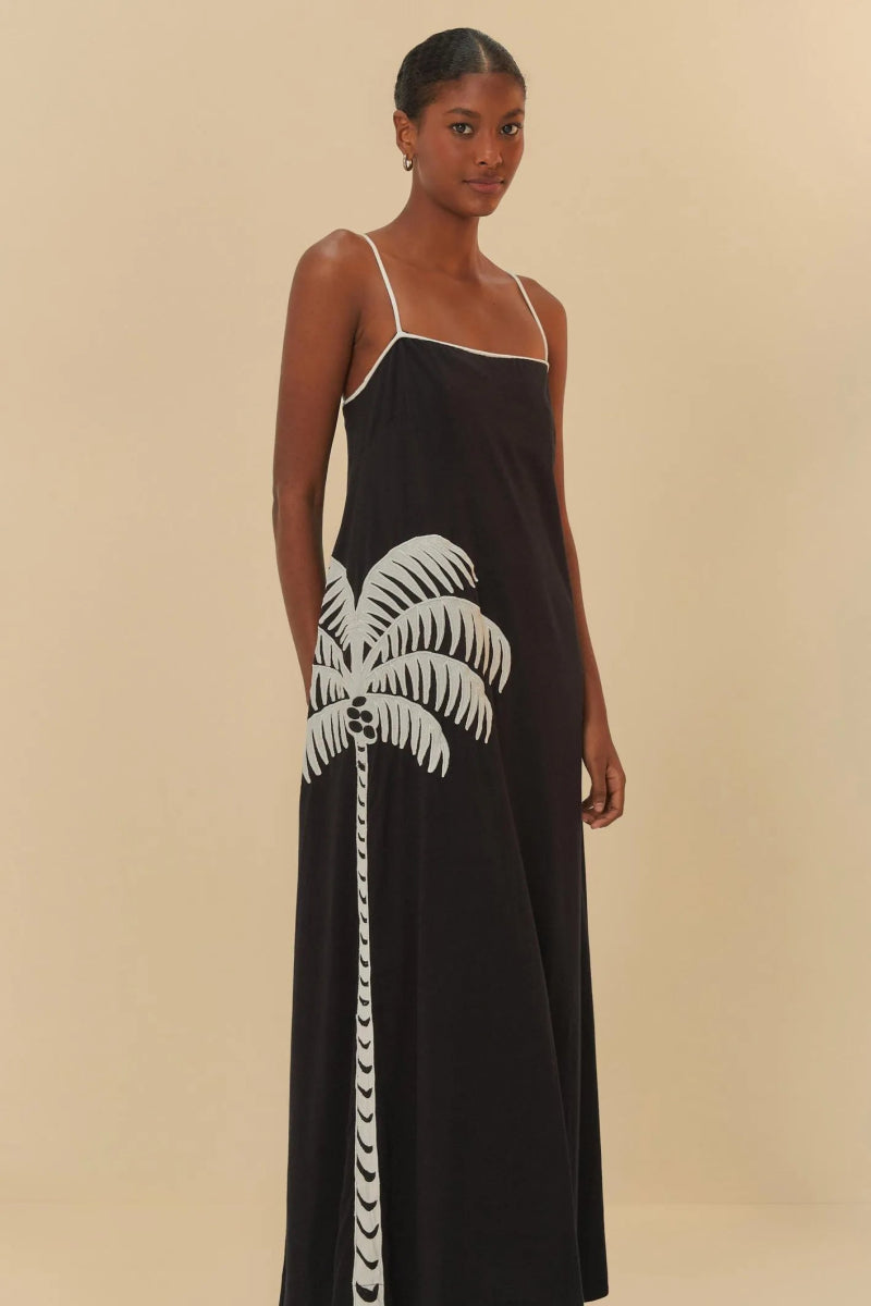 FARM RIO Palm Tree Maxi Dress - Madmoizelle Closet