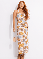 FARM Rio Shell Party Cut-Out Midi Dress - Madmoizelle Closet