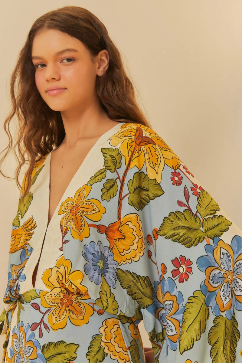 FARM RIO Short Sleeve Printed Naturaleza Dress - Madmoizelle Closet