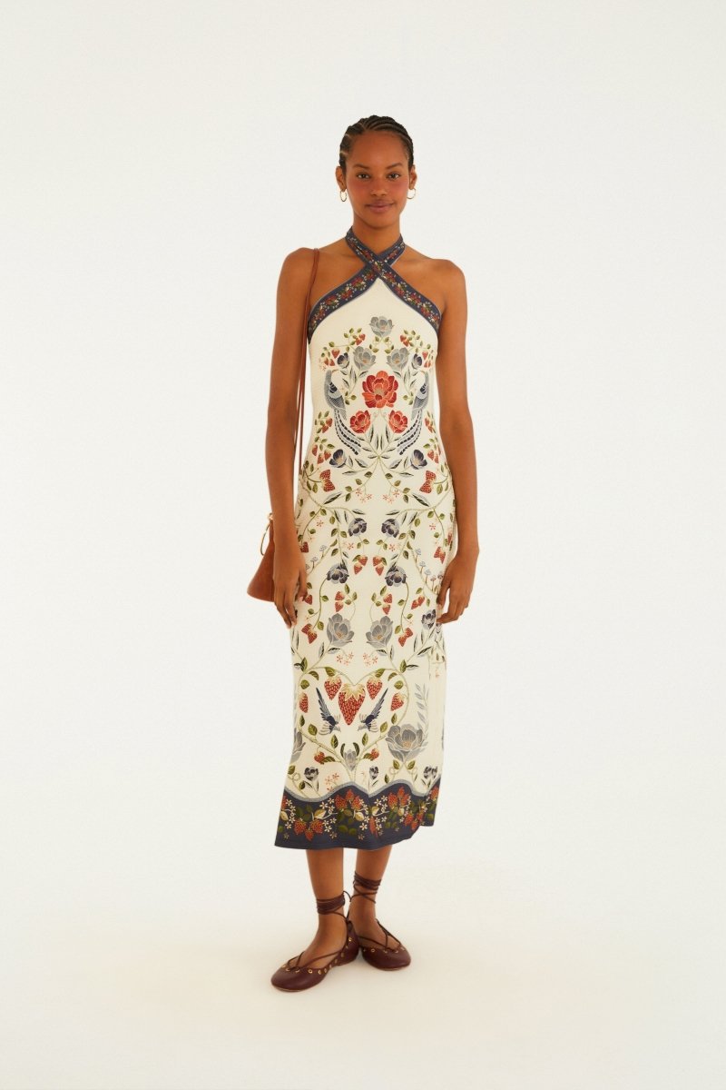 FARM Rio Strawberry Dream Printed Midi Dress - Madmoizelle Closet