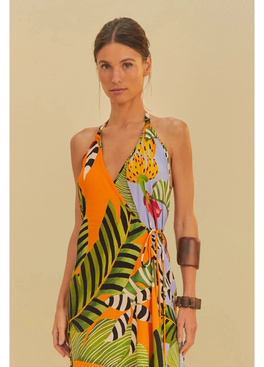 FARM Rio Striped Banana Print Dress - Madmoizelle Closet