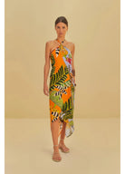 FARM Rio Striped Banana Print Dress - Madmoizelle Closet