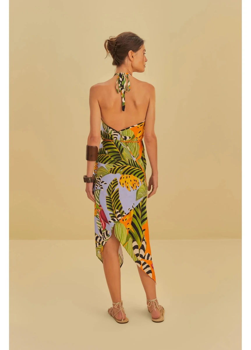 FARM Rio Striped Banana Print Dress - Madmoizelle Closet