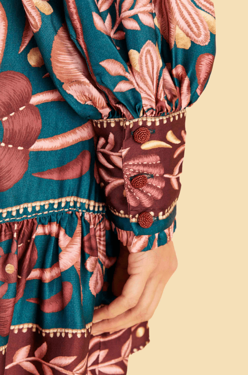 FARM RIO Teal seashell mini dress - Madmoizelle Closet