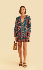 FARM RIO Teal seashell mini dress - Madmoizelle Closet