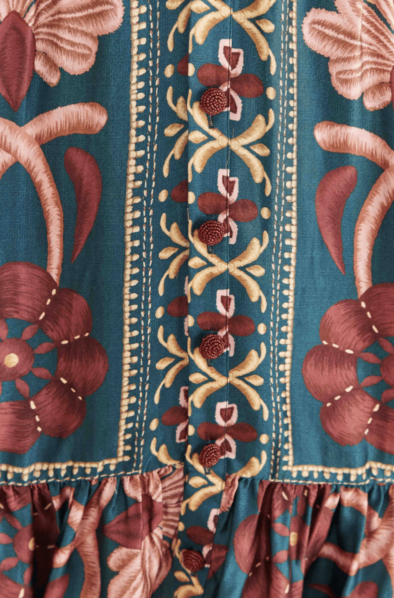 FARM RIO Teal seashell mini dress - Madmoizelle Closet