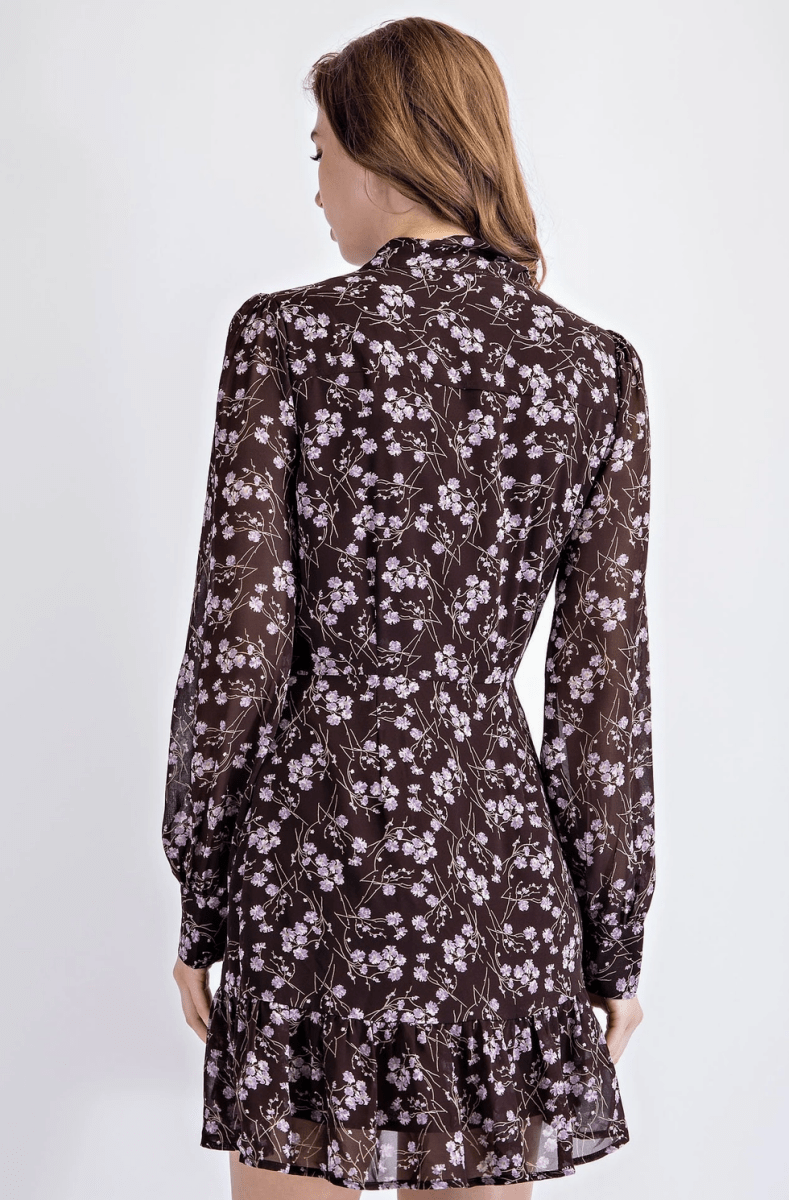Floral Ruffle Mini Dress - Madmoizelle Closet