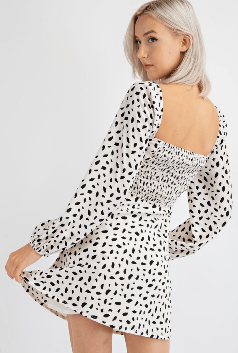 Georgette Ruched Open - Waist Mini Dress - Madmoizelle Closet