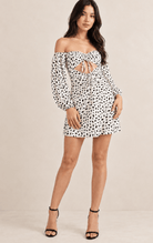 Georgette Ruched Open-Waist Mini Dress - Madmoizelle Closet