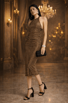 Helia Lurex Knit Mid Dress - Madmoizelle Closet