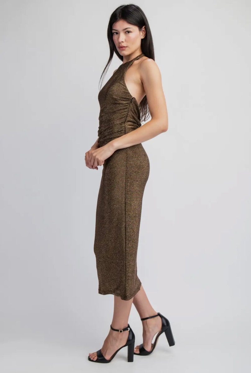 Helia Lurex Knit Mid Dress - Madmoizelle Closet