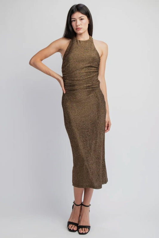 Helia Lurex Knit Mid Dress - Madmoizelle Closet