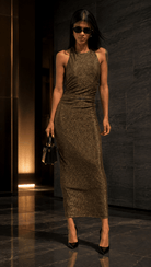 Helia Lurex Knit Mid Dress - Madmoizelle Closet