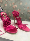 BARBIE SATIN ROSE DETAIL LACE SHOES