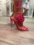BARBIE SATIN ROSE DETAIL LACE SHOES