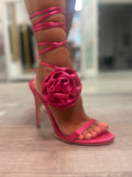 BARBIE SATIN ROSE DETAIL LACE SHOES