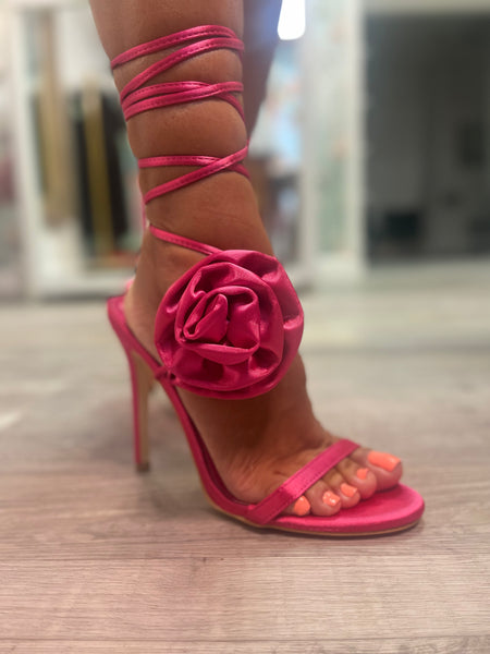 BARBIE SATIN ROSE DETAIL LACE SHOES