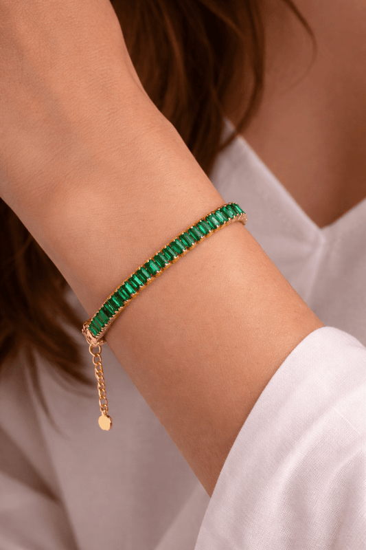 Isis Baguette Tennis Bracelet – 18K Gold - Madmoizelle Closet