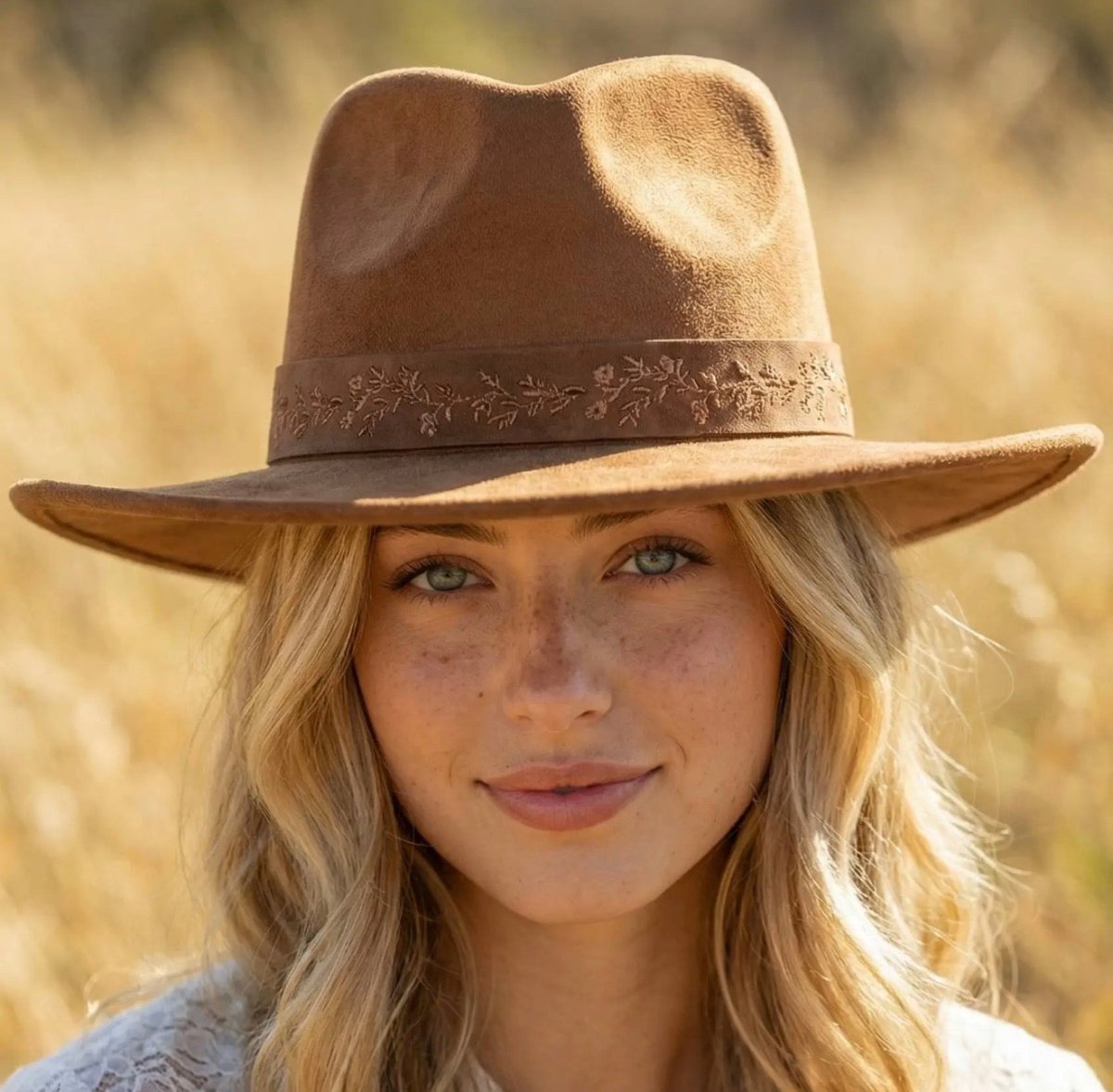 Ivory Floral Band Hat - Madmoizelle Closet