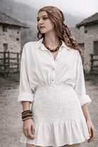 Ivory Smocked Mini Dress - Madmoizelle Closet