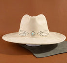 Ivory Turquoise Concho Hat, side view