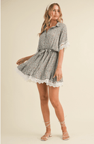 Lace Trim Floral Mini Dress - Madmoizelle Closet