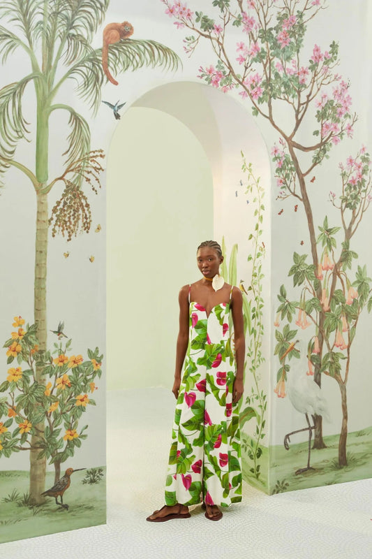 Leaf Printed Jumpsuit by FARM Rio - Madmoizelle Closet