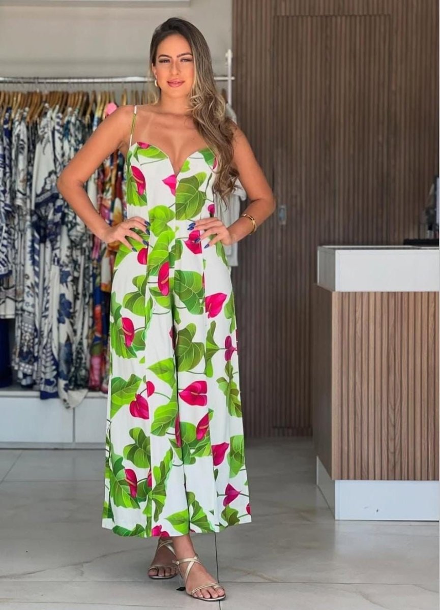 Leaf Printed Jumpsuit by FARM Rio - Madmoizelle Closet