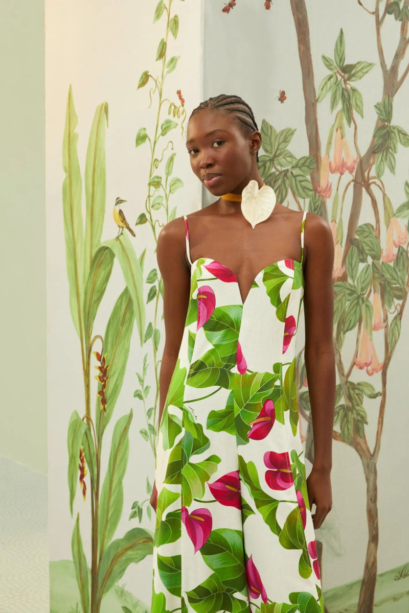 Leaf Printed Jumpsuit by FARM Rio - Madmoizelle Closet