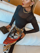 Leopard Mesh Dress - Madmoizelle Closet